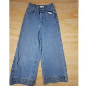 C/MEO COLLECTIVE Womens Wide Leg Jeans Light Wash High Rise Blue XXS